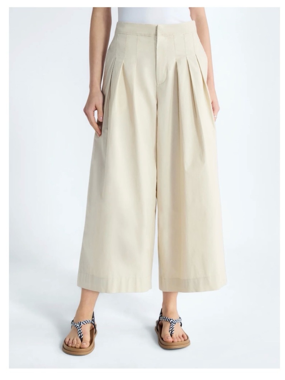 Free Assembly Women’s High Rise Wide Leg Pleated Culotte